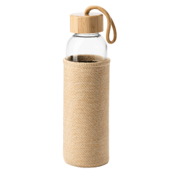 Botella de cristal con funda de yute Stamina SIBU 500 ml