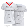 Camiseta para eventos cuello pico de mujer personalizada fullprint