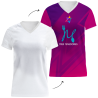 Camiseta para eventos cuello pico de mujer personalizada fullprint