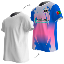 Camiseta para eventos cuello pico personalizada fullprint