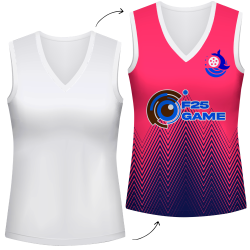 Camiseta para eventos sin mangas de mujer personalizada fullprint