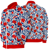 Chaqueta Bomber Floral Rojo y Azul