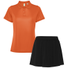 Conjunto de mujer pádel polo técnico y falda