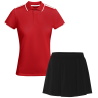 Conjunto de mujer pádel polo técnico bicolor y falda