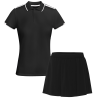 Conjunto de mujer pádel polo técnico bicolor y falda