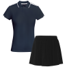 Conjunto de mujer pádel polo técnico bicolor y falda
