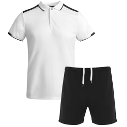 Conjunto infantil de pádel polo técnico bicolor y pantalón