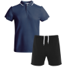 Conjunto infantil de pádel polo técnico bicolor y pantalón