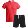 Conjunto infantil de pádel polo técnico bicolor y pantalón