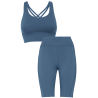 Conjunto de mujer running top técnico y leggings cortos