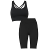 Conjunto de mujer running top técnico y leggings cortos