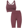 Conjunto de mujer running top técnico y leggings cortos