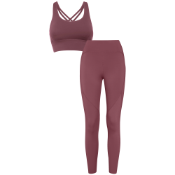 Conjunto de mujer running top técnico y leggings largos