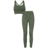 Conjunto de mujer running top técnico y leggings largos
