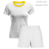 Conjunto running camiseta y pantalón corto de mujer personalizado 100% fullprint