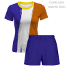 Conjunto running camiseta y pantalón corto de mujer personalizado 100% fullprint