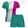 Conjunto running camiseta y pantalón corto de mujer personalizado 100% fullprint