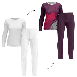 Conjunto running camiseta manga larga y pantalón largo de mujer personalizado 100% fullprint