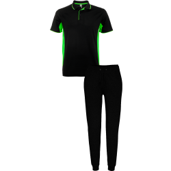 Conjunto petanca polo técnico bicolor y pantalón largo