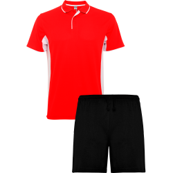 Conjunto petanca polo técnico bicolor y pantalón corto
