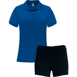 Conjunto de mujer petanca polo técnico y pantalón corto