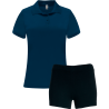Conjunto de mujer petanca polo técnico y pantalón corto