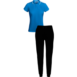 Conjunto de mujer petanca polo técnico bicolor y pantalón largo