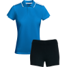 Conjunto de mujer petanca polo técnico bicolor y pantalón corto