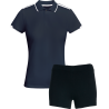 Conjunto de mujer petanca polo técnico bicolor y pantalón corto