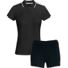 Conjunto de mujer petanca polo técnico bicolor y pantalón corto