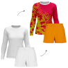 Conjunto running camiseta manga larga y pantalón corto de mujer personalizado 100% fullprint