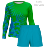 Conjunto running camiseta manga larga y pantalón corto de mujer personalizado 100% fullprint