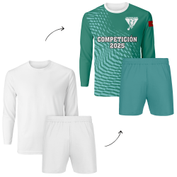 Conjunto petanca camiseta manga larga y pantalón corto personalizado 100% fullprint