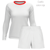 Conjunto petanca camiseta manga larga y pantalón corto de mujer personalizado 100% fullprint
