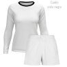 Conjunto petanca camiseta manga larga y pantalón corto de mujer personalizado 100% fullprint