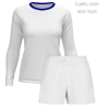 Conjunto petanca camiseta manga larga y pantalón corto de mujer personalizado 100% fullprint
