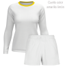 Conjunto petanca camiseta manga larga y pantalón corto de mujer personalizado 100% fullprint