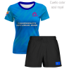 Conjunto petanca camiseta manga corta y pantalón corto de mujer personalizado 100% fullprint