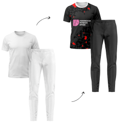 Conjunto petanca camiseta manga corta y pantalón largo personalizado 100% fullprint