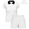 Conjunto petanca polo y pantalón corto de mujer personalizado 100% fullprint