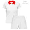 Conjunto petanca polo y pantalón corto de mujer personalizado 100% fullprint