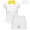 Conjunto petanca polo y pantalón corto de mujer personalizado 100% fullprint
