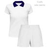 Conjunto petanca polo y pantalón corto de mujer personalizado 100% fullprint