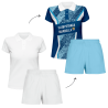 Conjunto petanca polo y pantalón corto de mujer personalizado 100% fullprint