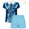 Conjunto petanca polo y pantalón corto de mujer personalizado 100% fullprint