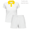 Conjunto petanca polo y pantalón corto de mujer personalizado 100% fullprint