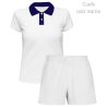 Conjunto petanca polo y pantalón corto de mujer personalizado 100% fullprint