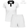 Conjunto petanca polo y pantalón corto de mujer personalizado 100% fullprint