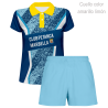 Conjunto petanca polo y pantalón corto de mujer personalizado 100% fullprint