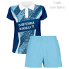 Conjunto petanca polo y pantalón corto de mujer personalizado 100% fullprint